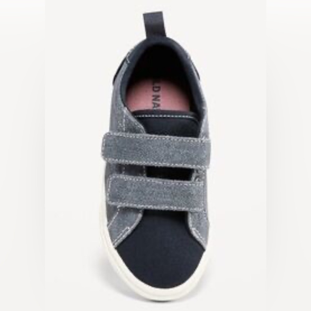 Old Navy Kids Navy Blue Sneakers Double Secure-Strap Sneakers Sz 10T